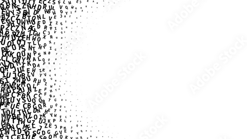 Black Alphabet Gradient On White Background