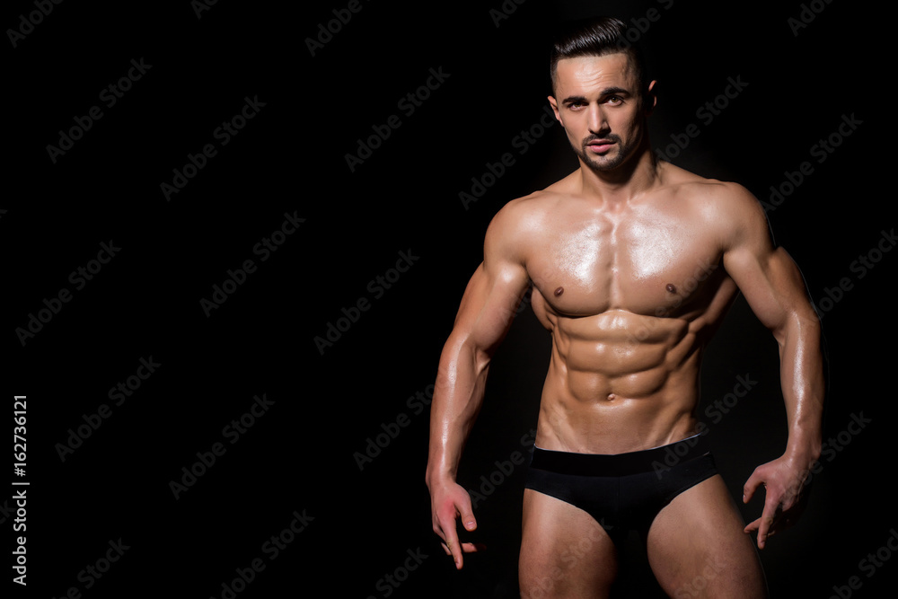 Fototapeta premium sexy man with muscular body in underwear pants