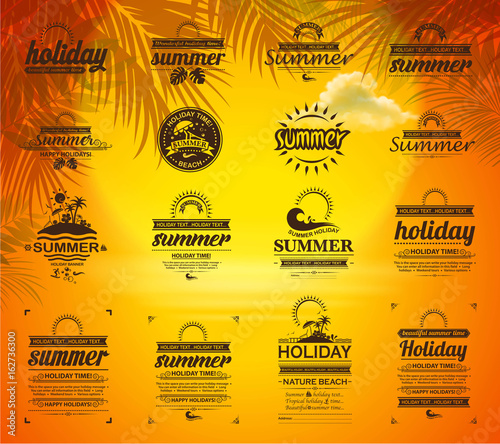 tropical holiday label