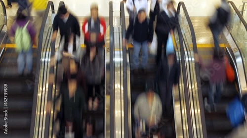 Escalators in shopping mall photo