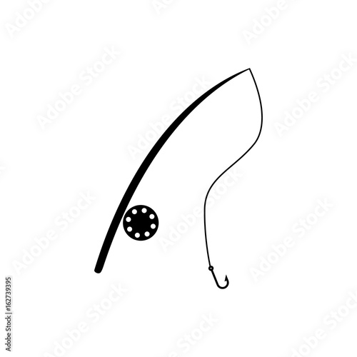 Fishing rod icon. Vector illustration