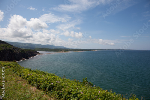 A view of the atlantic ocean from the Cabot Trail in Cape Breton