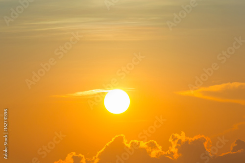 Fototapeta Naklejka Na Ścianę i Meble -  Morning sun light orange hot zone.