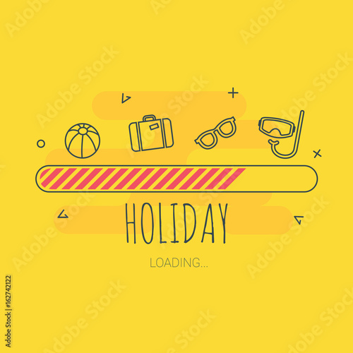 Loading holiday - Illustration with flat icons