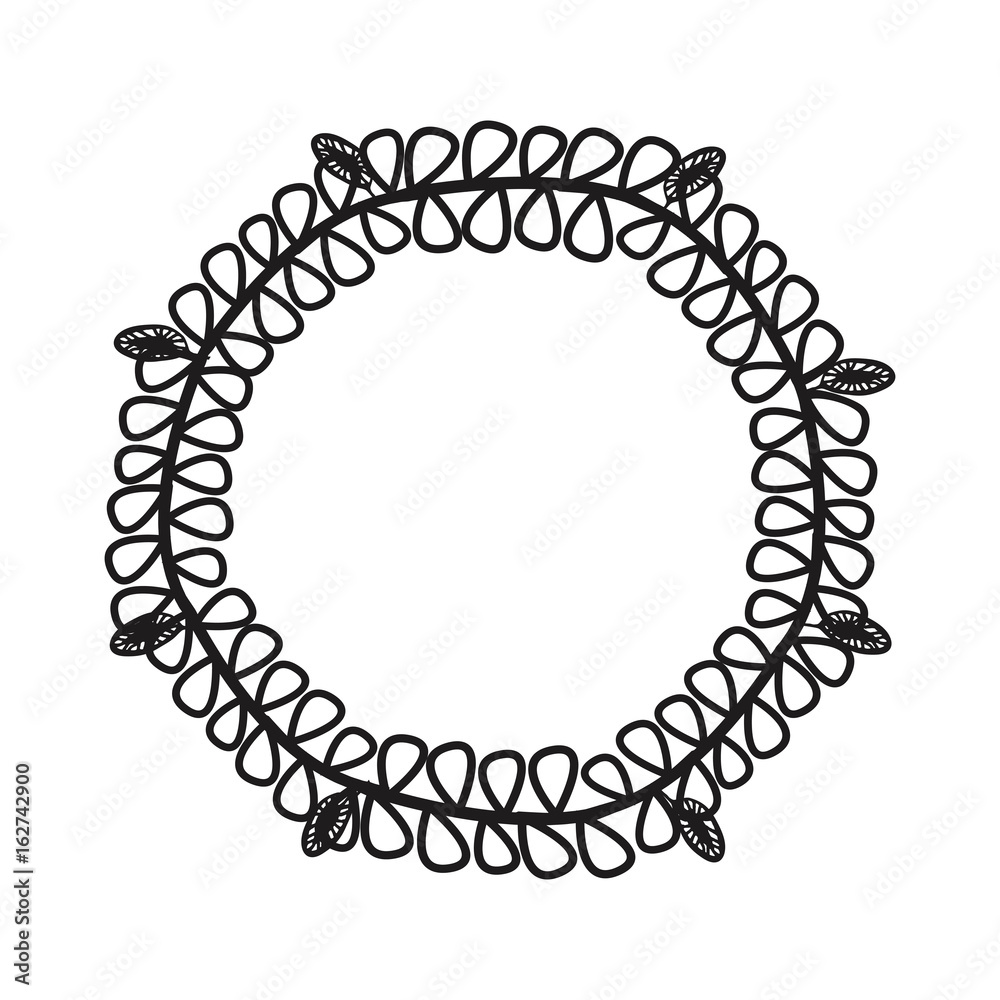 Hand drawn wreath. Floral design Hand drawn wreath. Floral design