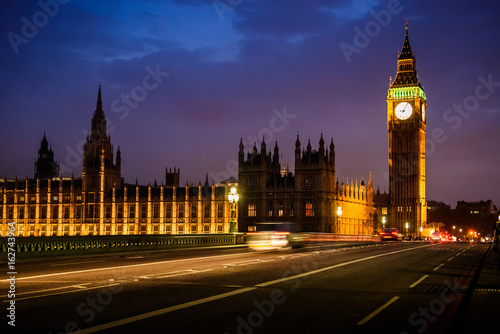 Big Ben Clock Tower and House of Parliament in the night  London  UK