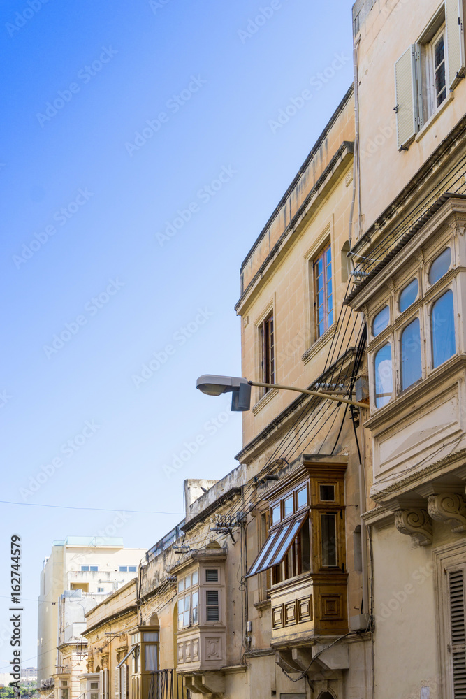 Typical street view of Valletta in Malta