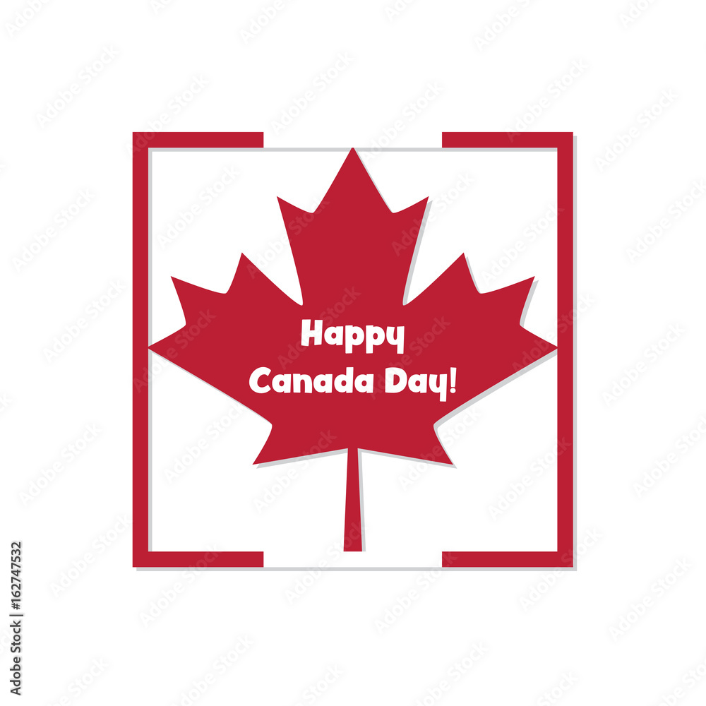 Happy Canada Day card with a maple leaf Happy Canada Day card with a maple leaf