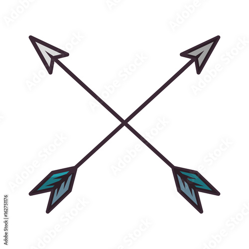 Bow arrows crossed icon vector illustration graphic design