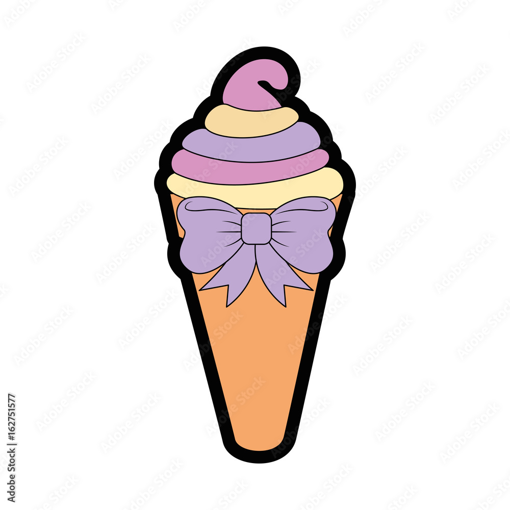 Delicious cone ice cream icon vector illustration graphic design Delicious cone ice cream icon vector illustration graphic design