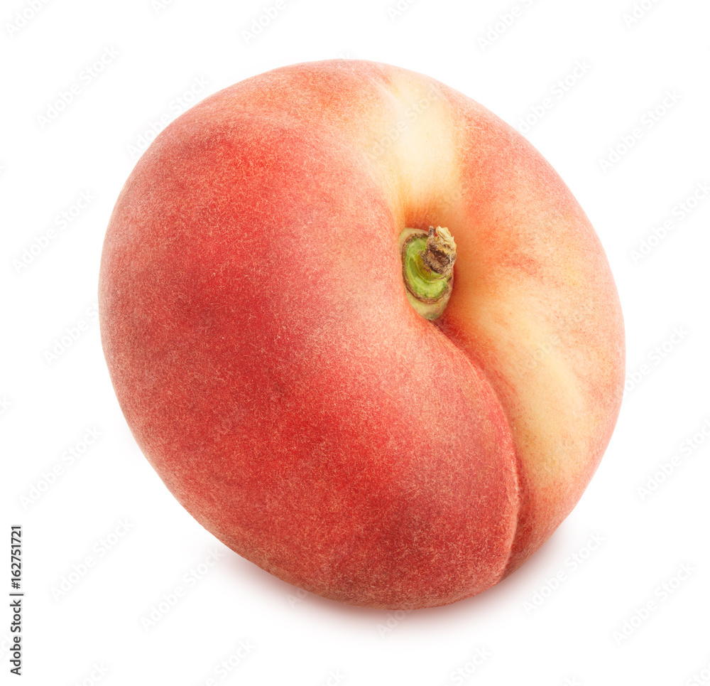 Flat peach isolated on white. Full depth of field. Flat peach isolated on white. Full depth of field.