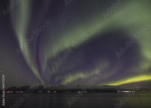 Aurora over Akureyi, Iceland. photo
