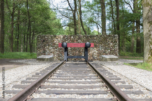 Canvas Print red railroad buffer stop