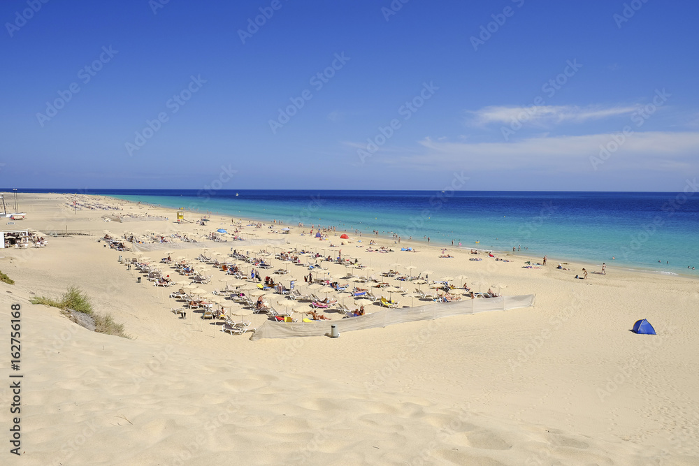 Beach Playa de Morro Jable on Fuerteventura, Spain. Beach Playa de Morro Jable on Fuerteventura, Spain.