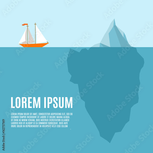Ship meets  an iceberg - infographic template
