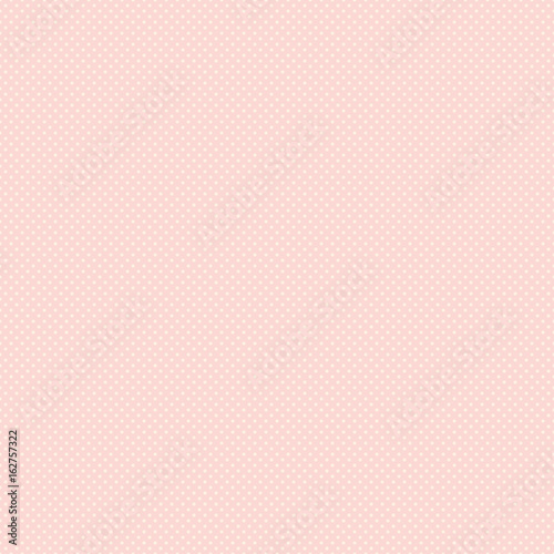 Polka dot seamless pattern. White dots on pink background. Good for design of wrapping paper, wedding invitation and greeting cards.