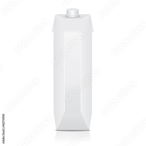 Carton pack mock up for juice, milk. Vector package template