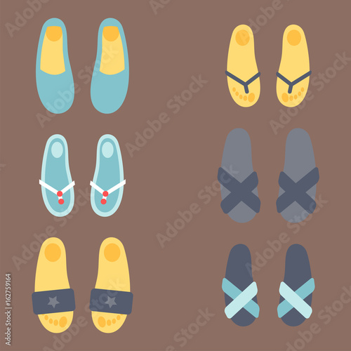 Flip flops design vector illustration graphic beach casual footwear slipper beauty relax shoe clothing