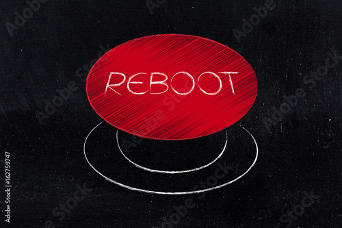 Obraz na płótnie big red reboot button illustration