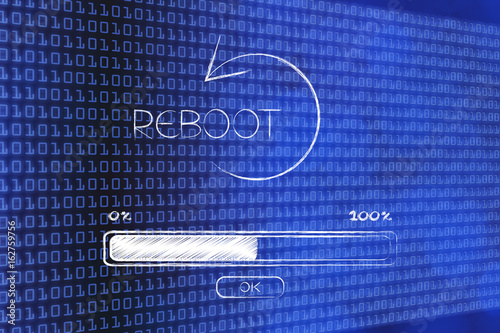 reboot icon with progress bar loading photo