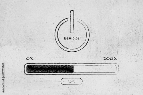 Obraz na płótnie reboot symbol with progress bar loading