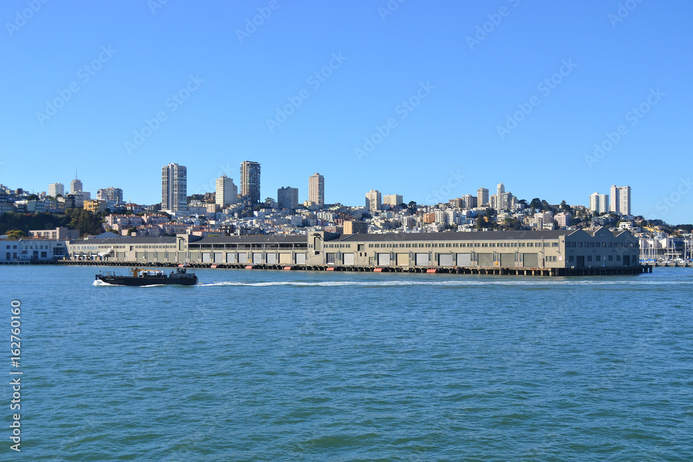 Looking to San Francisco from the ferry to Alcatraz island