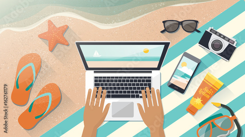 Connecting on the beach