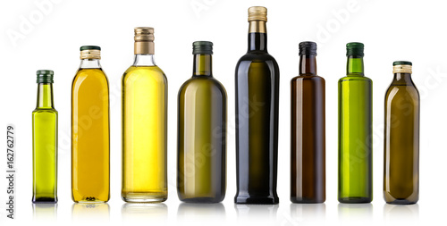 Foto Olive oil bottle on white