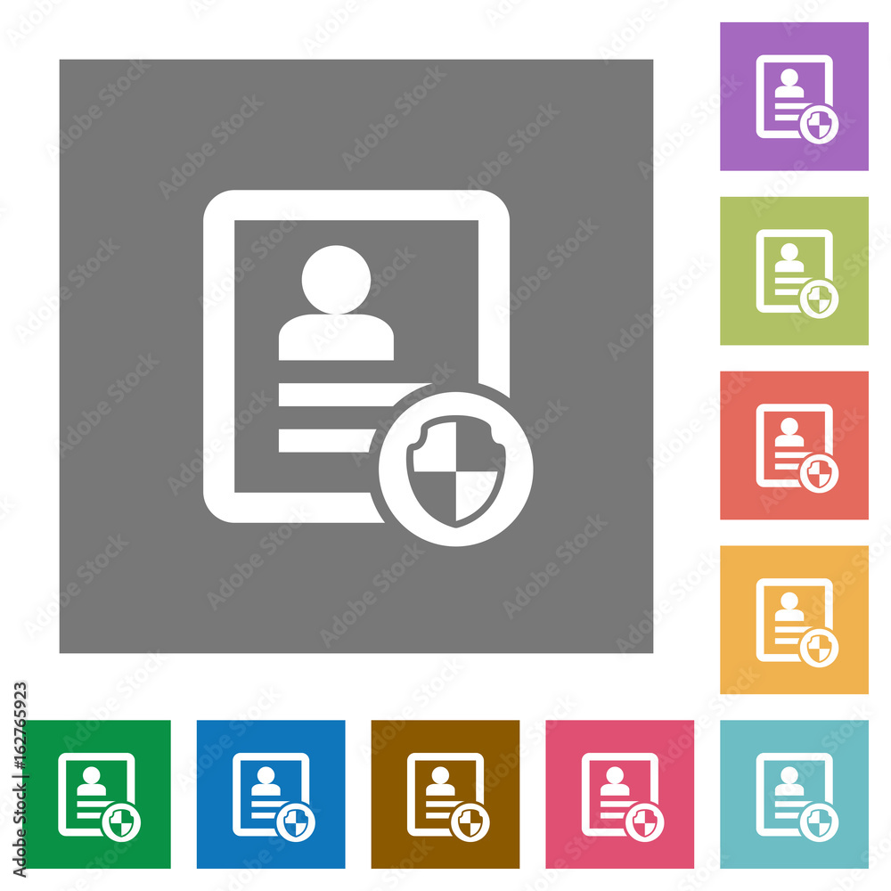 Protect contact square flat icons Protect contact square flat icons