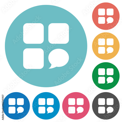 Message component flat round icons