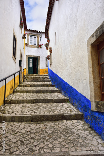 In the streets of the picturesque town of Obidos, Portugal