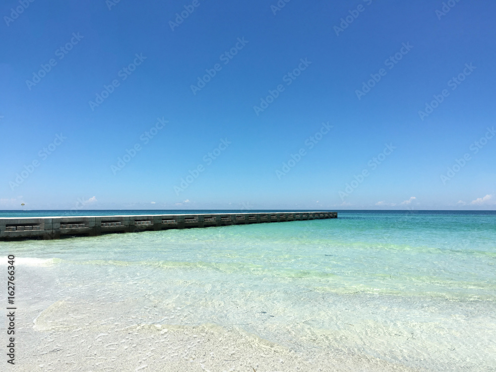 Pier on clear water