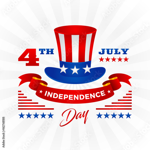 Modern Patriotic 4th Of July United States Of America Independence Day Celebration Illustration, Suitable For Social Media, Print, Background and Other Celebration Purpose