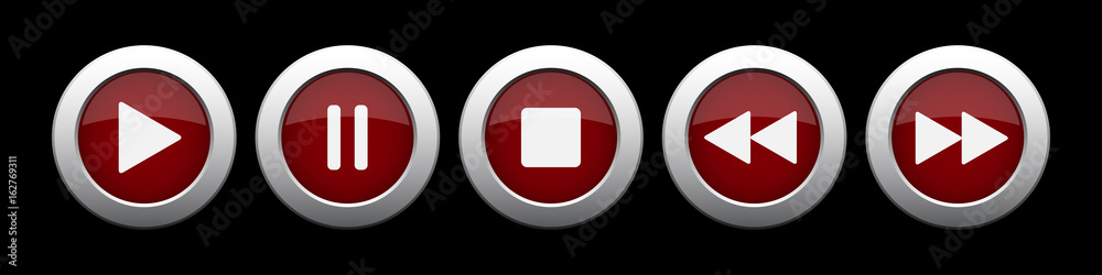 purple metallic music control buttons set purple metallic music control buttons set