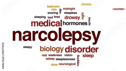 Narcolepsy animated word cloud, text design animation. photo