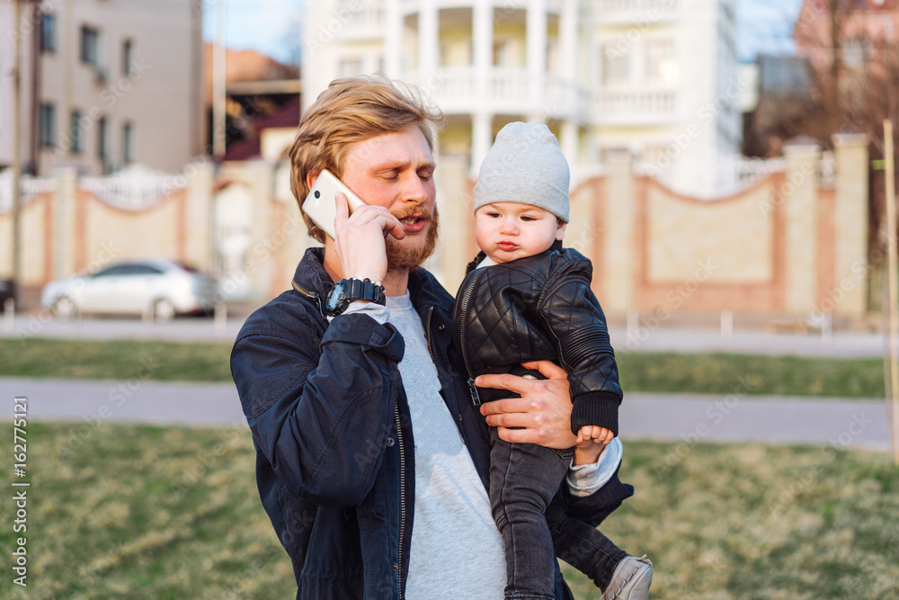 Fototapeta premium Father and his son
