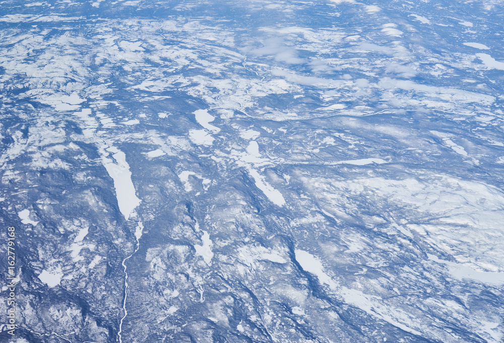 North East Canada from high above / Arctic lands of Newfoundland / eternal ice of Polar Region North East Canada from high above / Arctic lands of Newfoundland / eternal ice of Polar Region