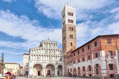 Lucca Cathedral of St. Martin and bell tower, Italy photo