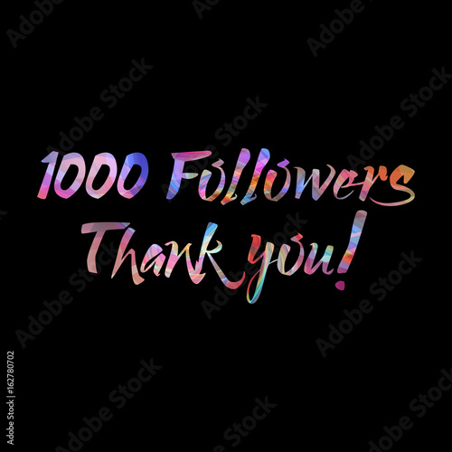 Wallpaper Mural 1000 followers thank you on abstract soft background, trendy colorful design, art web banner, reached an incredible amount of friends. Vector illustration Torontodigital.ca