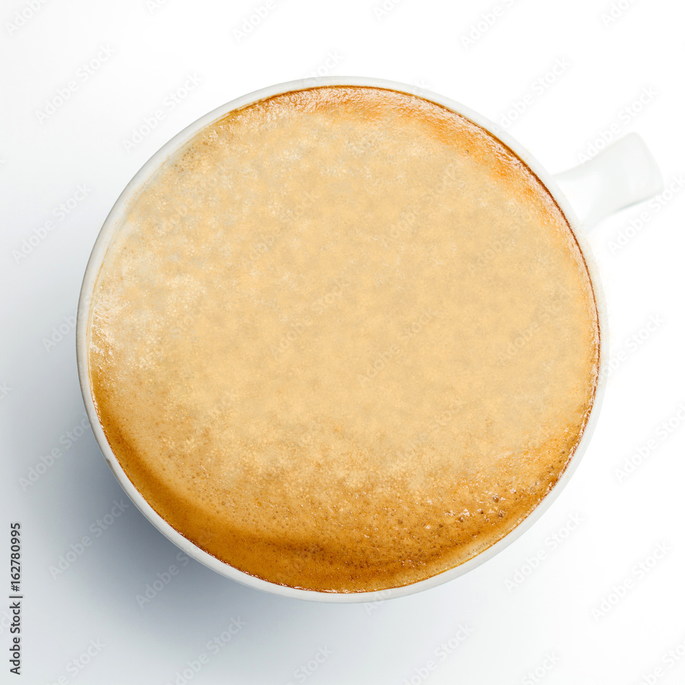 cup of coffee with foam isolated cup of coffee with foam isolated