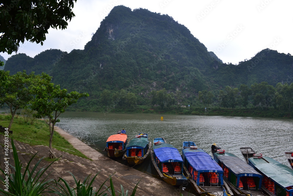 boats on river in vietnam
