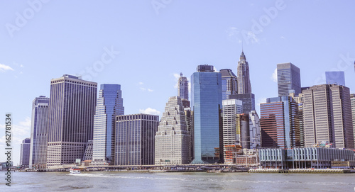 The Skyline of Manhattan Doiwntown district - MANHATTAN / NEW YORK - APRIL 2 , 2017