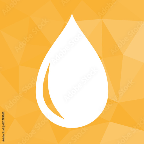 Tropfen - Icon mit geometrischem Hintergrund gelb