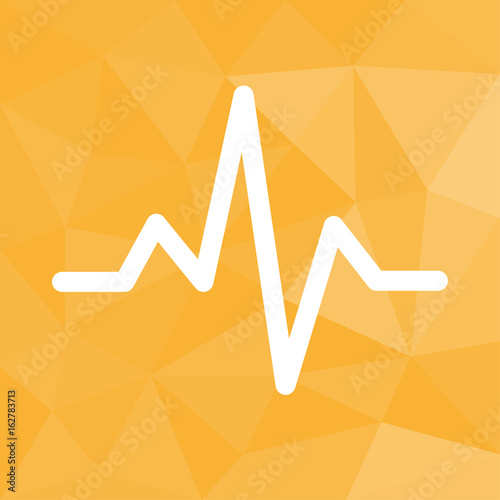 Puls - Icon mit geometrischem Hintergrund gelb
