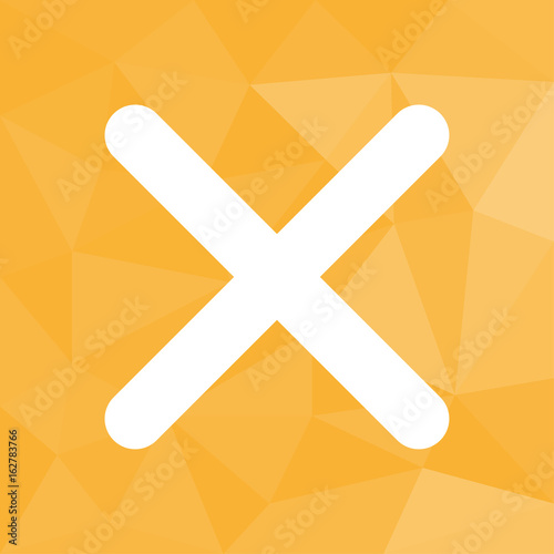 Kreuz - Icon mit geometrischem Hintergrund gelb