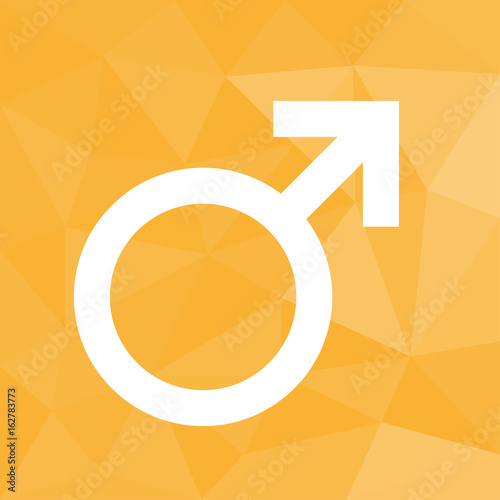 Männlich - Icon mit geometrischem Hintergrund gelb