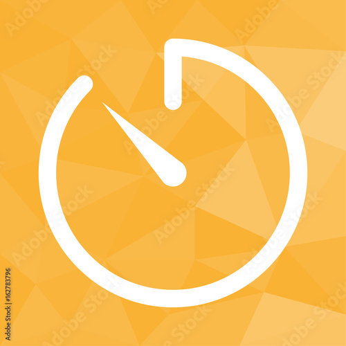 Countdown - Icon mit geometrischem Hintergrund gelb