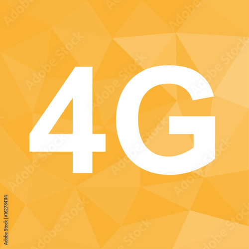 4G - Icon mit geometrischem Hintergrund gelb