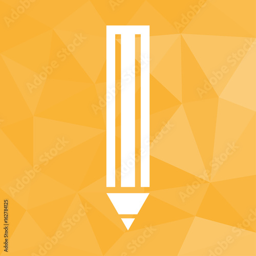 Stift - Icon mit geometrischem Hintergrund gelb