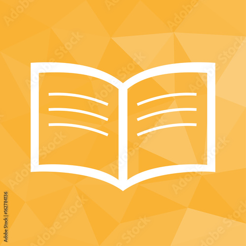Buch - Icon mit geometrischem Hintergrund gelb